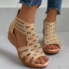 ZBYY Women's Summer Sandals Casual Gladiator Wedge Shoes Comfortable Ankle Strap Outdoor Slip on Platform Sandals view 2