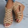ZBYY Women's Summer Sandals Casual Gladiator Wedge Shoes Comfortable Ankle Strap Outdoor Slip on Platform Sandals view 3