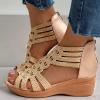 ZBYY Women's Summer Sandals Casual Gladiator Wedge Shoes Comfortable Ankle Strap Outdoor Slip on Platform Sandals view 4