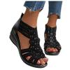 ZBYY Women's Summer Sandals Casual Gladiator Wedge Shoes Comfortable Ankle Strap Outdoor Slip on Platform Sandals view 2