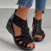 ZBYY Women's Summer Sandals Casual Gladiator Wedge Shoes Comfortable Ankle Strap Outdoor Slip on Platform Sandals view 4