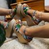 ZBYY Wedge Sandals for Women,Fashion Snake Skin Wedge Platform Open Toe Summer Comfy Beach Gladiator Sandals view 3
