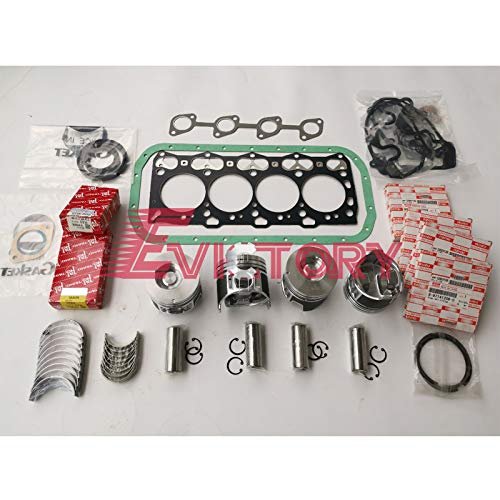 For ISUZU 4LE2 overhaul rebuild kit water pump + piston + piston ring + gasket set + engine bearing set