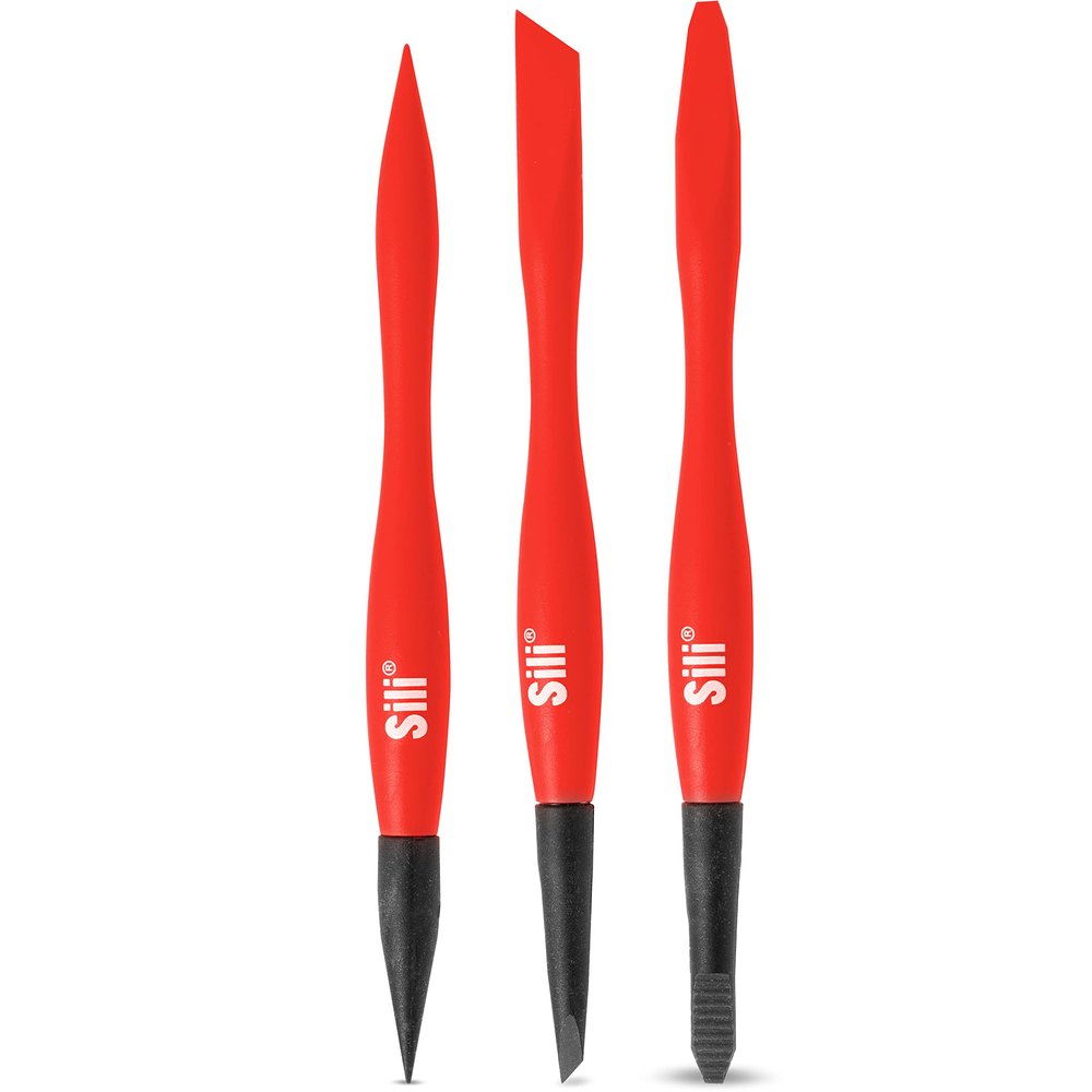 Sili Glue Brush Kit with Micro Wood Glue Applicator Brushes for Woodworking, Crafts, Models - Fine, Chiseled, Flat Tapered Tips