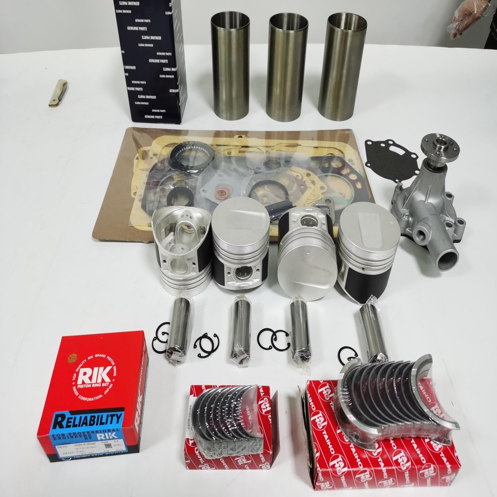for MITSUBISHI excavator K4N overhaul rebuild kit gasket bearing liner piston + 1pc water pump + 8pcs valves