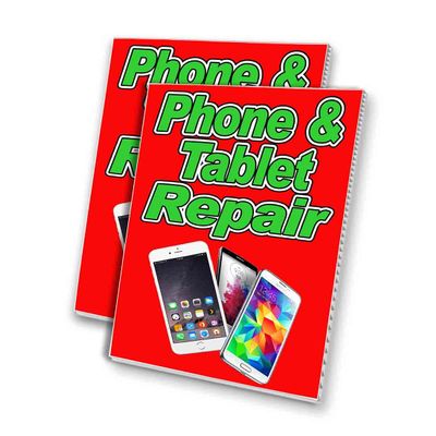 Phone & Tablet Repair (24" X 36") 4mm Corrugated Plastic Panel, Graphics Applied to 1 Side (Pk of 2)