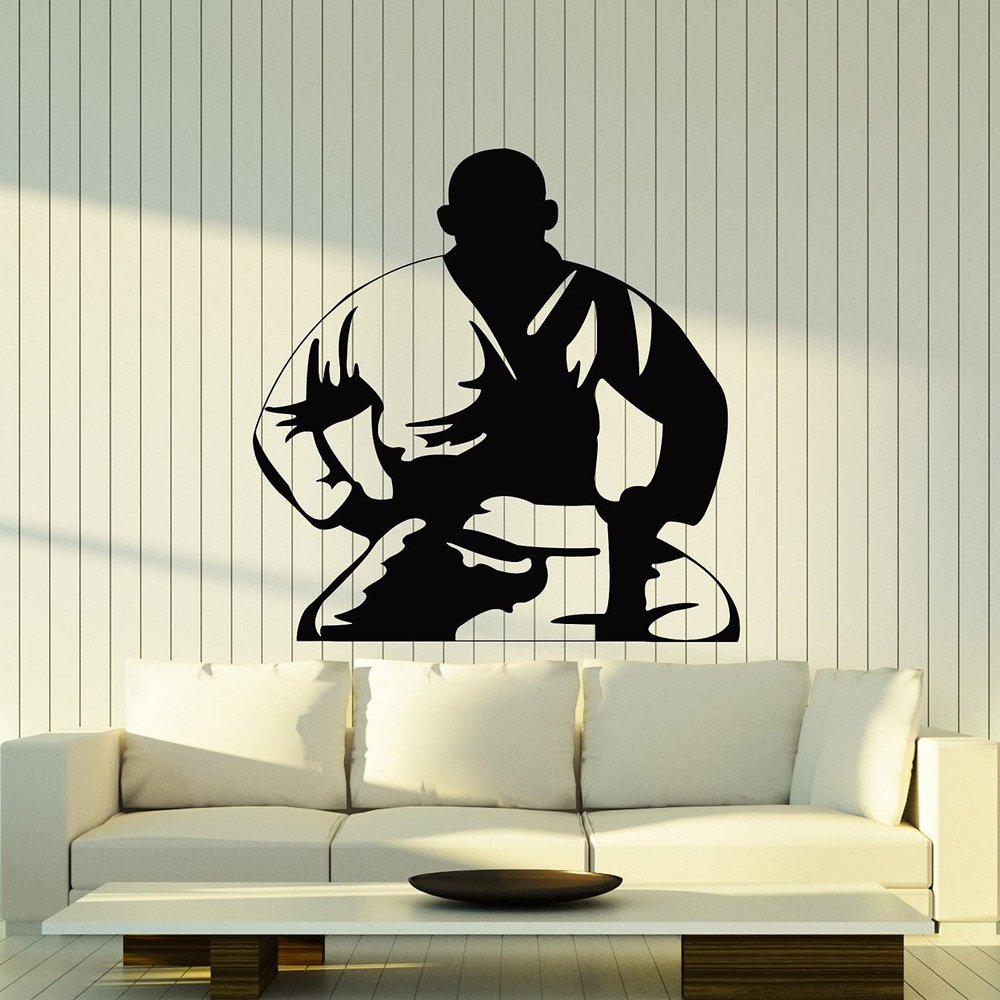 Vinyl Wall Decal JIu Jitsu Martial Arts Gym Fight Sports Art Stickers Mural Large Decor (g5866) Black