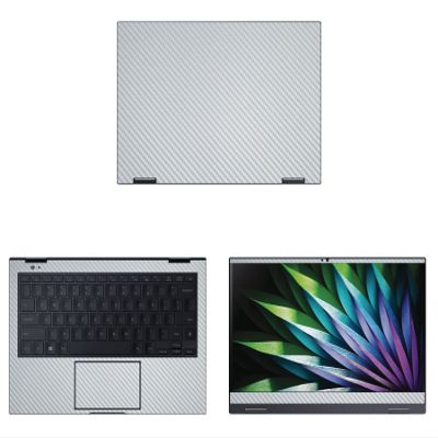 Decalrus - Protective Decal for The Samsung Galaxy Book Flex2 Alpha (13.3" Screen) Laptop Silver Carbon Fiber Skin case Cover wrap CFsamsungGalaxyFlexAlpha_13Silver