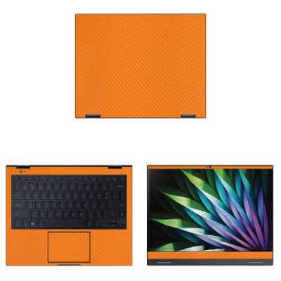 Decalrus - Protective Decal for The Samsung Galaxy Book Flex2 Alpha (13.3" Screen) Laptop Orange Carbon Fiber Skin case Cover wrap CFsamsungGalaxyFlexAlpha_13Orange