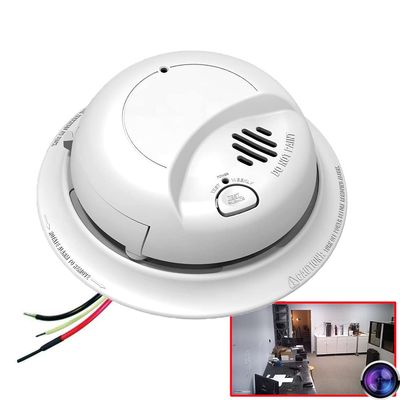 1080P HD Smoke Detector WiFi Spy Camera P2P Wi-Fi Fire Alarm Hidden Nanny Cam Spy Camera, Ceiling Mount, 110V AC Connector (9120 Model)