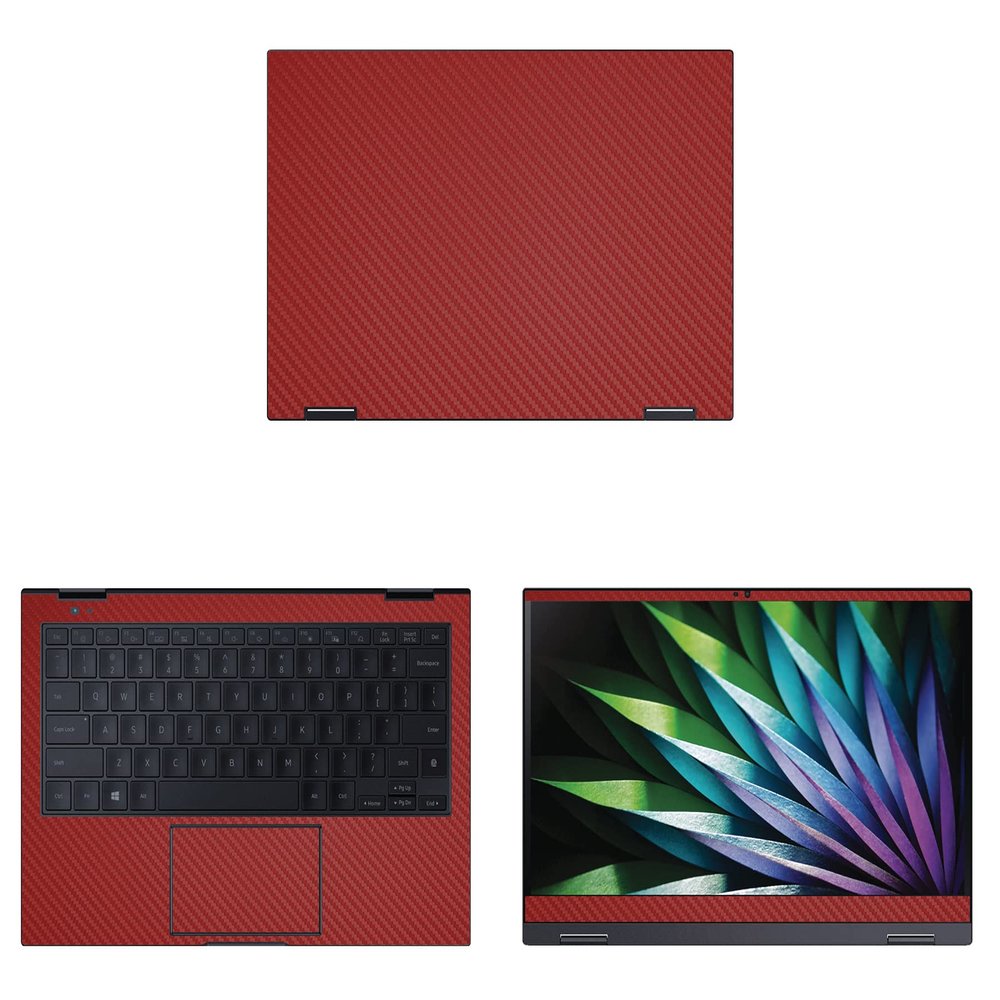 Decalrus - Protective Decal for The Samsung Galaxy Book Flex2 Alpha (13.3" Screen) Laptop RED Carbon Fiber Skin case Cover wrap CFsamsungGalaxyFlexAlpha_13Red