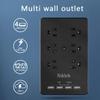 Surge Protector Nikleb, Wall Outlet with 4 USB Ports 5V 4.8A Total, 12 Multi Outlet Extender, Multiple USB Plug Adapter Wall Mount, Phone Chargier Organizer with Phone Holder, Heavy Duty view 3