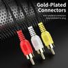 Abireiv Audio Video RCA Cable, 65FT 3RCA to 3RCA Composite AV Cable Compatible with Set-Top Box, Speaker, Amplifier, DVD Player, 24K Gold Plated view 2