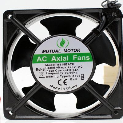 M115BA2H Mutual Motor 220V 120mm Fan, 220V 0.14A 12038 Metal Fan