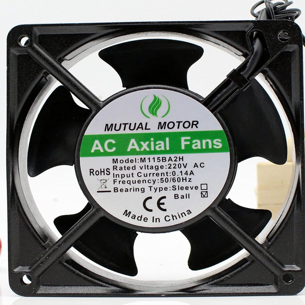 M115BA2H Mutual Motor 220V 120mm Fan, 220V 0.14A 12038 Metal Fan