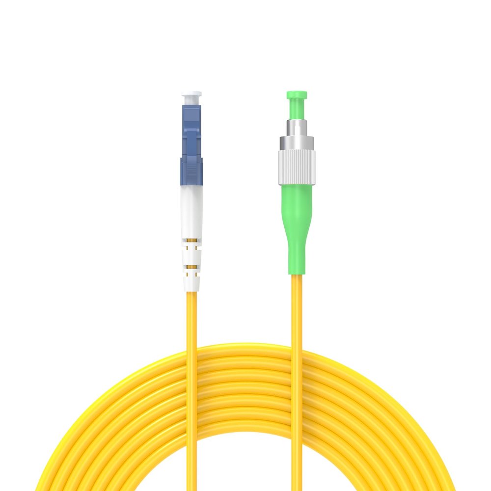 Buacoz 50Meter 164ft LC/UPC-FC/APC Single-Mode APC Fiber Optic Cable OS1 OS2 Jumper Optical Patch Cord Simplex 9/125um Yellow