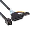 10Gtek Mini SAS SFF-8643 to U.2 SFF-8639 Cable, PCIe 4.0 X4 85 Ohm with 15-Pin SATA Power for NVMe SSD Hot-Swap, 0.5m/1.6ft view 1