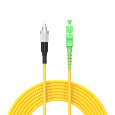 Buacoz 25Meter 82ft FC/UPC-SC/APC Single-Mode APC Fiber Optic Cable OS1 OS2 Jumper Optical Patch Cord Simplex 9/125um Yellow