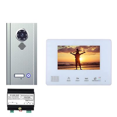 7 Inch Bus 2 Wire Video Door Phone Intercom Systems Kit for Home 1 Units Apartment Night Vision