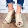 ZBYY Women Sandals Summer Wedges Sandals Fish Mouth Platform Espadrilles Wedges Sandals Ankle Strap Beach Shoes view 2