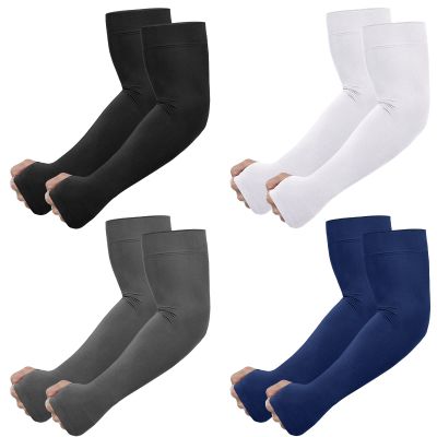 Newbyinn UV Sun Protection Arm Sleeves with Thumb Hole for Men Women Youth, Cooling Sleeve to Cover Tattoo, Mid-Compression