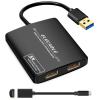 ELECABLE USB 3.0 to Dual DisplayPort Adapter - 5K+5K@60Hz Ultra HD - Built-in DisplayLink DL6950 Chip - Extend Screen to Multiple Monitor TV Compatible with Windows,Mac OS,Android,Chrome OS,Ubuntu view 1