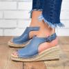 ZBYY Women Sandals Summer Wedges Sandals Fish Mouth Platform Espadrilles Wedges Sandals Ankle Strap Beach Shoes view 2