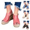 ZBYY Women Sandals Summer Wedges Sandals Fish Mouth Platform Espadrilles Wedges Sandals Ankle Strap Beach Shoes view 2