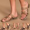 ZBYY Womens Open Toe Casual Slide Sandals Ring Toe Slingback Chunky Low Heels Slide Sandals Summer Dressy Slippers view 3