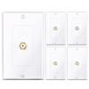 GearIT 4-Pack Coax/Coaxial F-Type Wall Plate, Single Gang for TV Box, TV Wall Jack, TV Cable Wall Connector, Cable Line, Cable Outlet, Cable Cover Faceplate in White, 4-Pk view 1