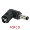 90 Degree Angle DC Power Connector Adapter 2.5 x 5.5mm Bend Male Plug to 2.5 x 5.5mm Female Jack Coupler Converter for Laptop CCTV Camera Strip Lighting, 10Pcs view 3