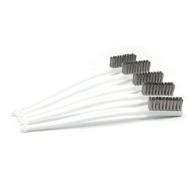 Auniwaig MINI Wire Brushes, Stainless Steel Brush, Curved Handle Scratch Toothbrush for Cleaning Welding Slag, Rust, Dirt, Paint Scrubbing 5PCS