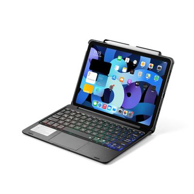 Compatible with iPad Pro11 2021 Keyboard Case 3rd Generation with 7 Color Backlit Touch PadBluetooth Wireless Keyboard with Pencil Holder (iPadPro112021/2020, Black)
