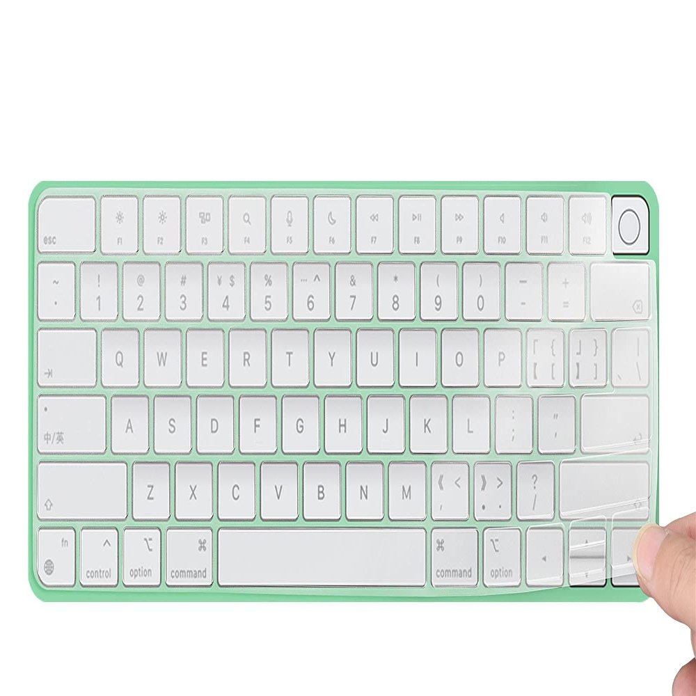 Keyboard Cover Skin for 2024 2023 2021 Apple iMac 24 inch Magic Keyboard M4 M3 Chip, iMac 24 inch/Mac mini Accessories, Apple Magic Keyboard MK293LL/A A2449 & MK2A3LL/A A2450 Protector-Transparent