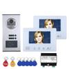 7 Inch Bus 2 Wire Video Door Phone Intercom Systems Kit for Home 2 Units Apartment Night Vision view 1