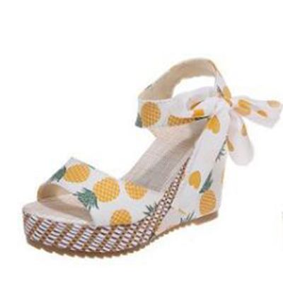 ZBYY Women's Ankle Strap Wedge Sandal Summer Open Toe Strappy Sandals Espadrille Platform Shoes Bowknot Dress Shoes