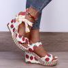 ZBYY Women's Ankle Strap Wedge Sandal Summer Open Toe Strappy Sandals Espadrille Platform Shoes Bowknot Dress Shoes view 3