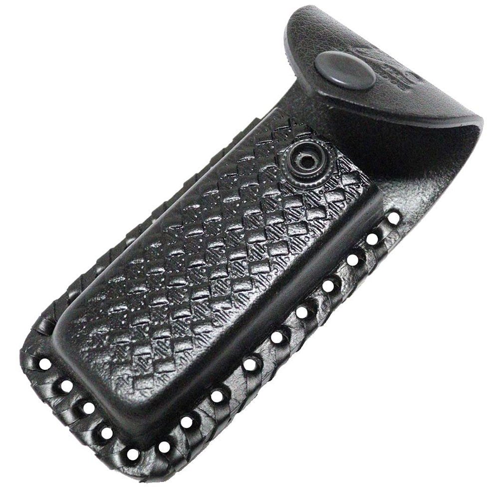 THE BONE EDGE Black 5" Leather Sheath For Folding Blade Pocket Knife Belt Loop