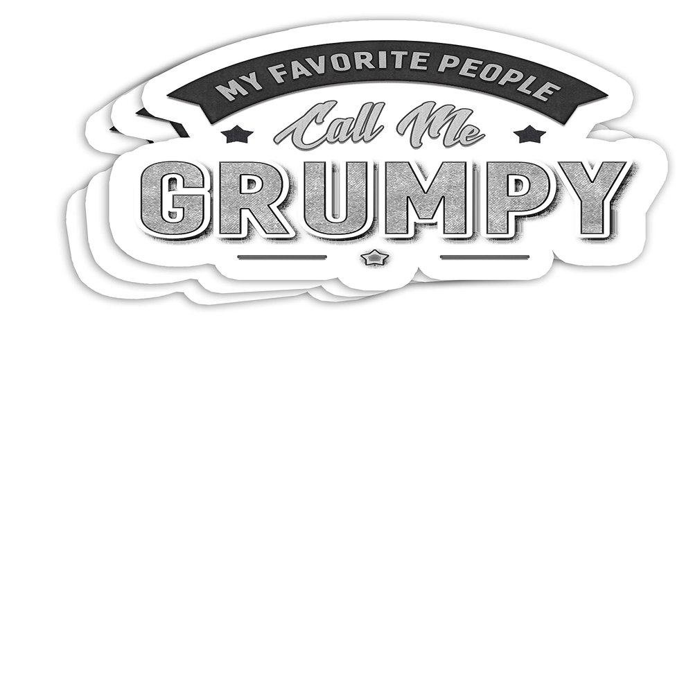 Graphic 365 My Favorite People Call Me Grumpy Men Grandpa Gift Decorations - 3x4 Decals Stickers for Laptop Window Helmet Water Bottle (Set of 3)