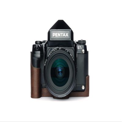 67 II Case, BolinUS Handmade Genuine Real Leather Half Camera Case Bag Cover for Pentax 67II 67 II Film Camera (Coffee)