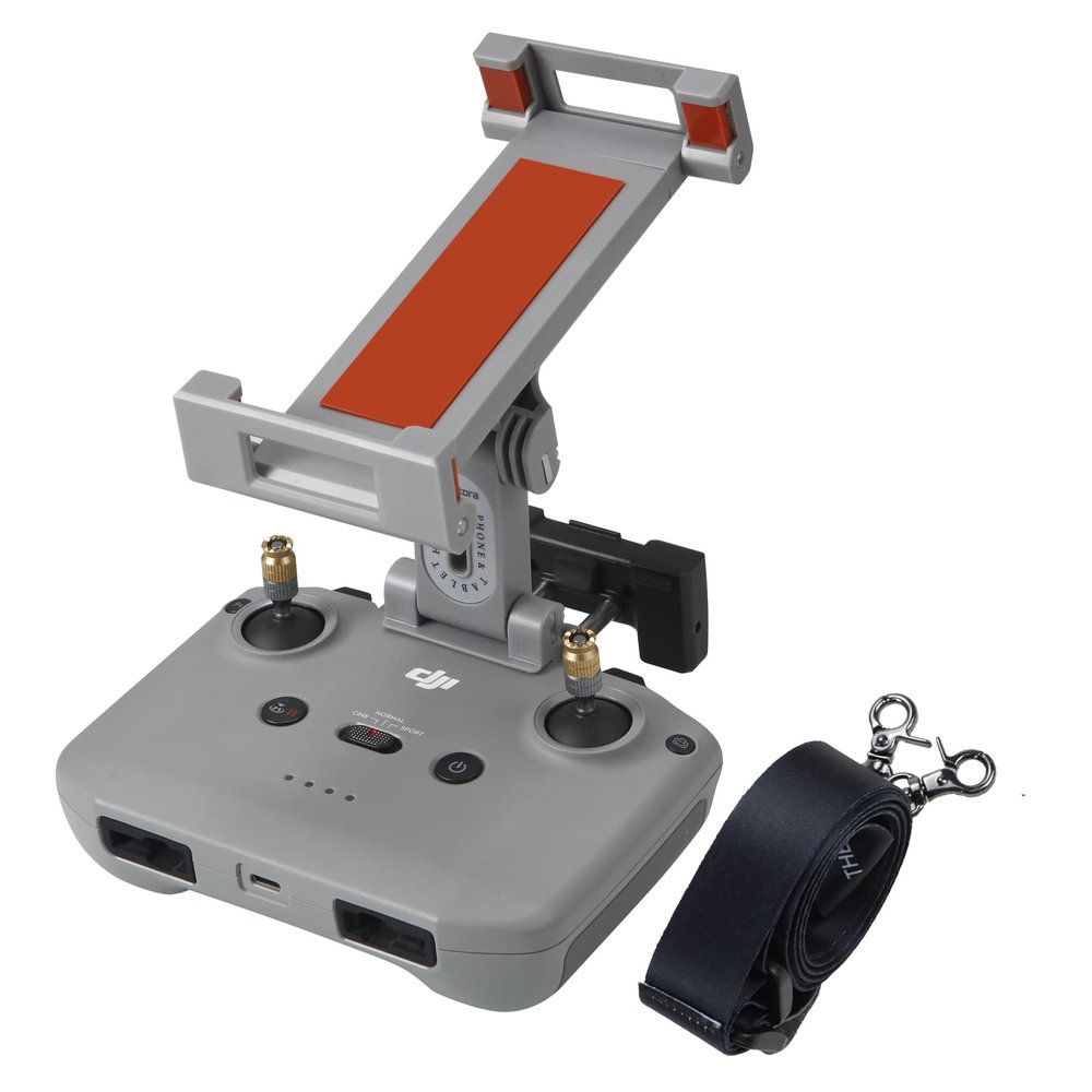 Hanatora RC-N3 N2 N1 N1C Remote Controller 4.7-13 Inch Tablet Holder Mount for DJI Flip,Neo,Air 3S/3/2S/2,Mavic 3 Classic,Mini 4K/5/4 Pro/3/2/2 SE Drone,Extended Control Phone Clip with Lanyard