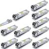 [10-Pack] 1.25G SFP 1000Base-SX Transceiver & [1-Pack] 1-Meter OM3 LC to LC Fiber Optic Cord view 1
