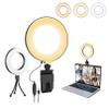 Ring Light with Stand & Clip, 6.3in Video Conference Lighting Kit, Ring Light with 3 Light Modes & 10 Brightness Levels, Ring Light for Computer/Laptop/Remote Working/Live Streaming/YouTube/TikTok view 1