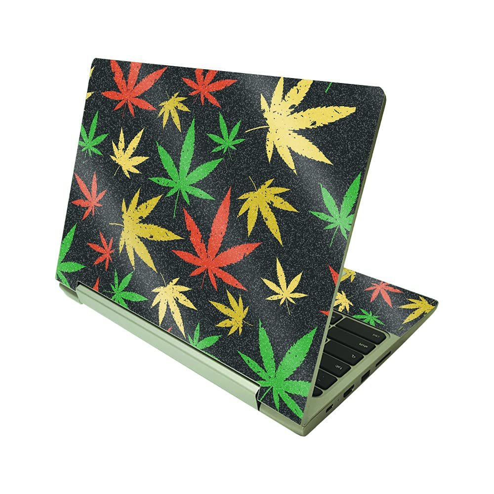 MightySkins Glossy Glitter Skin Compatible with Lenovo IdeaPad Flex 3 Chromebook 2-in-1 11.6" (2021) - Rastafari Kush | Protective, Durable High-Gloss Glitter Finish | Easy to Apply | Made in The USA