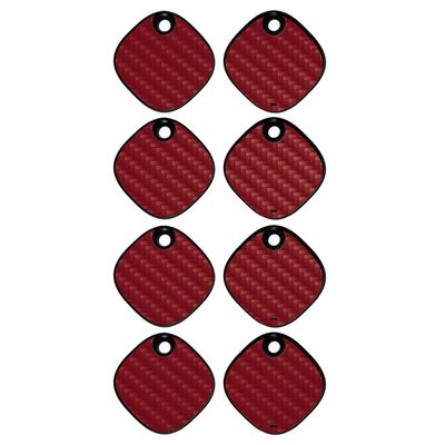 MightySkins Carbon Fiber Skin Compatible with Samsung Galaxy SmartTag (4 Pack) - Solid Burgundy | Protective, Durable Textured Carbon Fiber Finish | Easy to Apply | Made in The USA