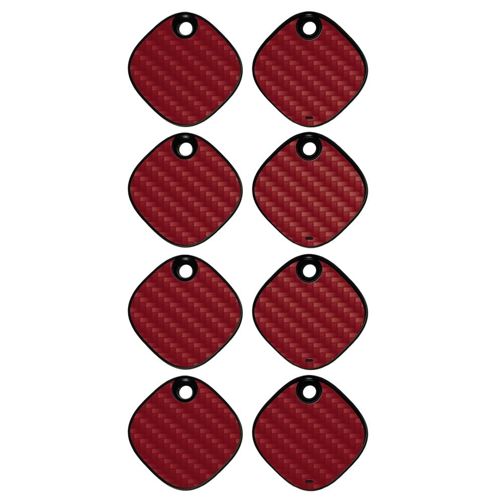 MightySkins Carbon Fiber Skin Compatible with Samsung Galaxy SmartTag (4 Pack) - Solid Burgundy | Protective, Durable Textured Carbon Fiber Finish | Easy to Apply | Made in The USA