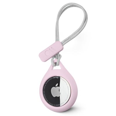 Case-Mate AirTag Holder - AirTag Keychain with Rugged Strap - Easy to Use, Protective, Durable Hard Shell Air Tag Case for Dog Collar, Cat Collar, Keys, Luggage, Backpack, Purses - 1 Pack, Blush