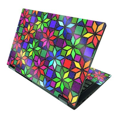 MightySkins Glossy Glitter Skin Compatible with Lenovo IdeaPad Flex 5 2-in-1 15" (2021) - Stained Glass Window | Protective, Durable High-Gloss Glitter Finish | Easy to Apply s | Made in The USA