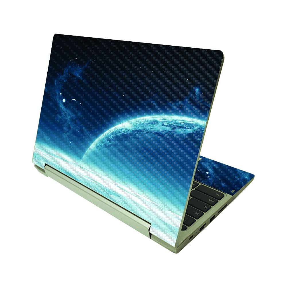 MightySkins Carbon Fiber Skin Compatible with Lenovo IdeaPad Flex 3 Chromebook 2-in-1 11.6" (2021) - Outer Space | Protective, Durable Textured Carbon Fiber Finish | Easy to Apply | Made in The USA