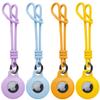 Kanya Silicone Case Compatible with AirTag,4 Pack Soft Anti-Scratch Shockproof Protective AirTag Skin Cover Holder with Keychain Carabiner (Light Purple+Cloud Blue+Orange+Yellow) view 3